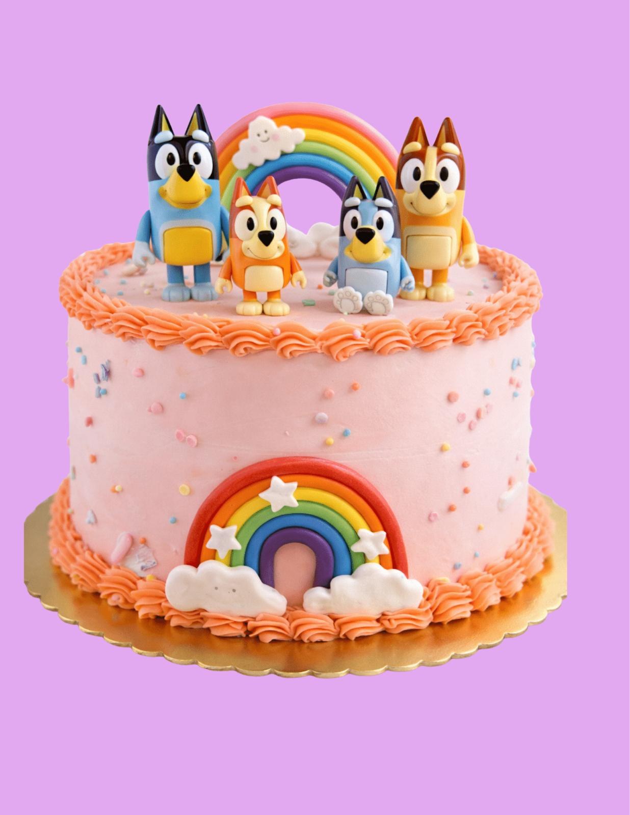 Bizcocho infantil inspirado en Bluey