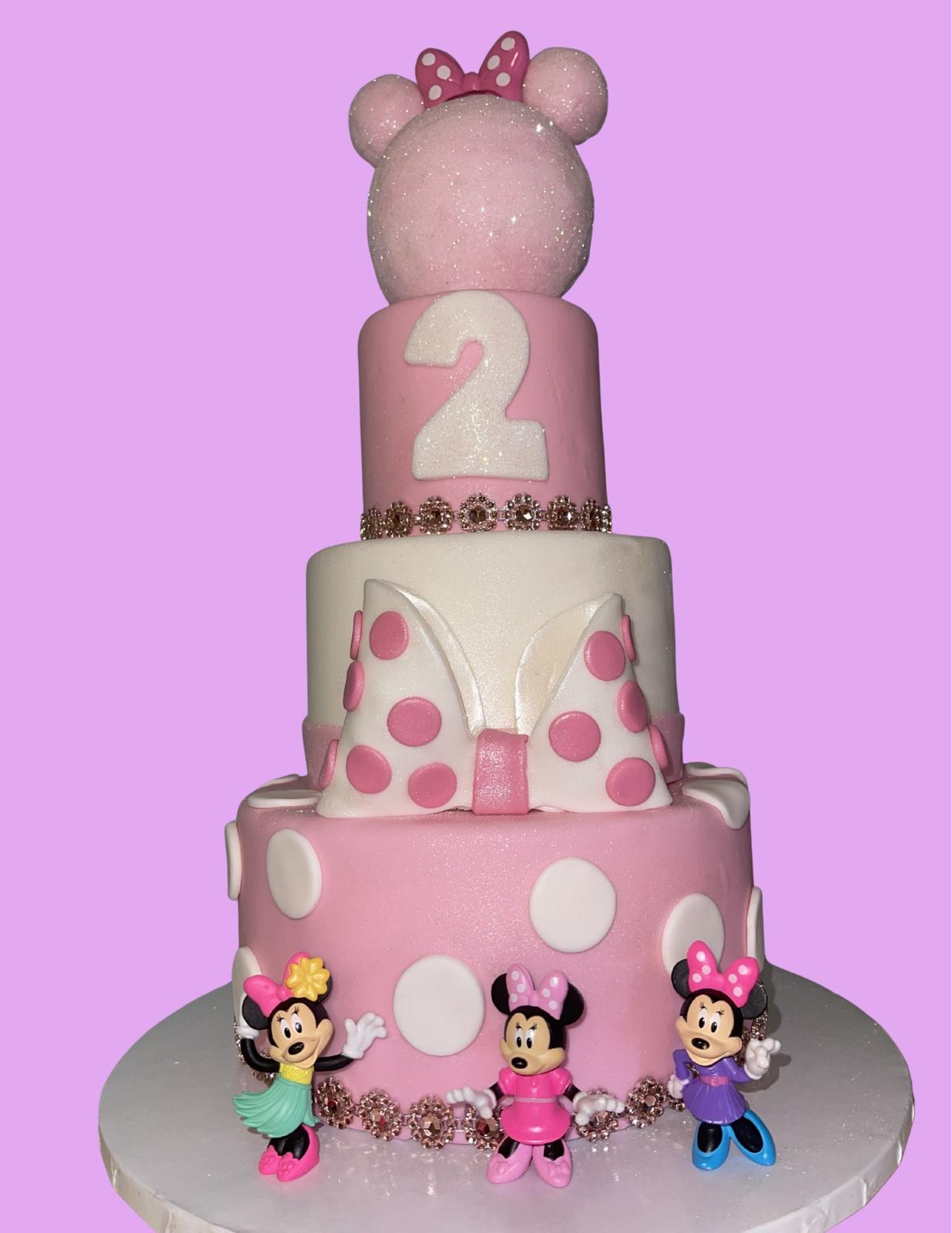 Bizcocho infantil rosado de Minnie