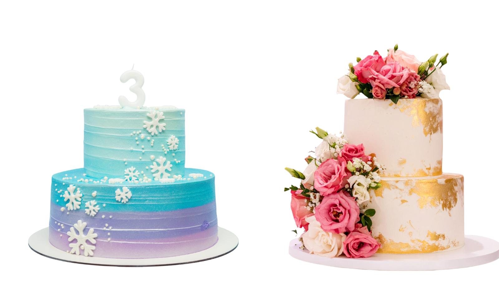 Bizcocho personalizado con flores