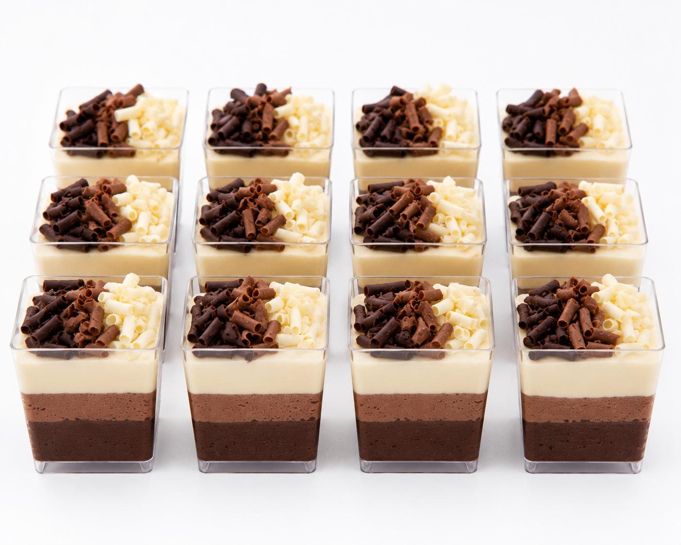 Postres individuales de chocolate